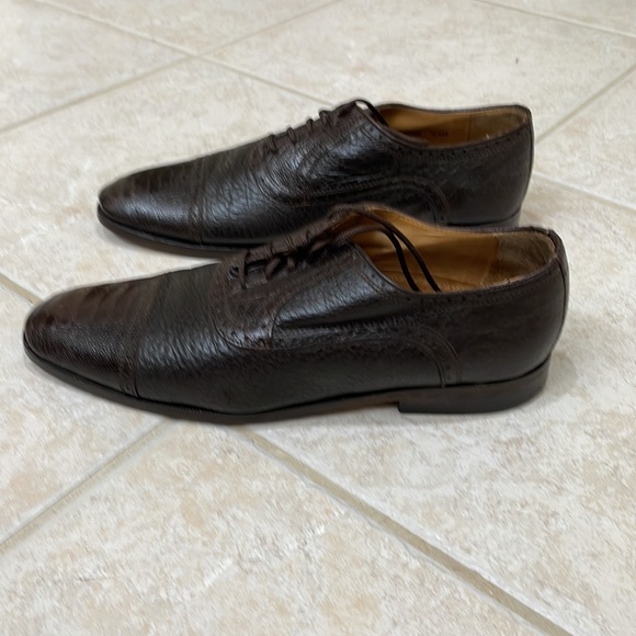 Zelli 400 Ostrich Leg Cap Toe Lace Up Brown - Picture 4 of 7